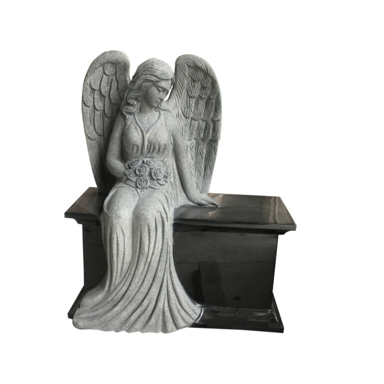 Angel Memorial Granite Monument in Absolute Black Stone