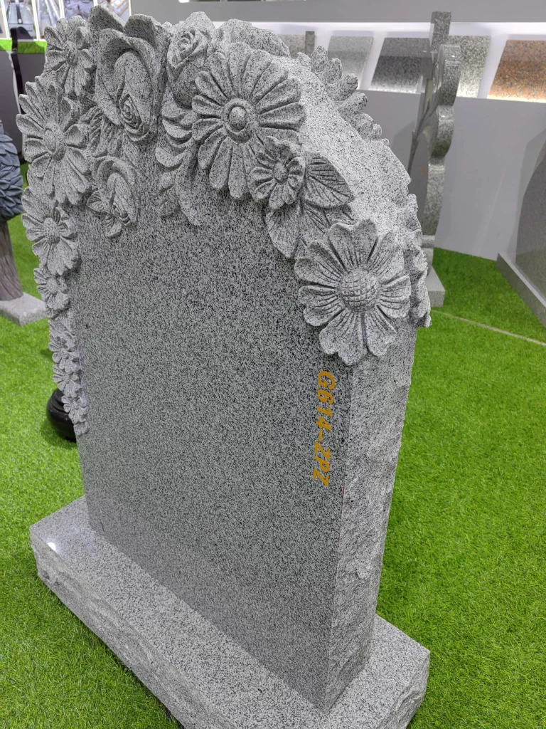 Hand Carved Unique Flower Headstone G614 Granite Tombstone 5