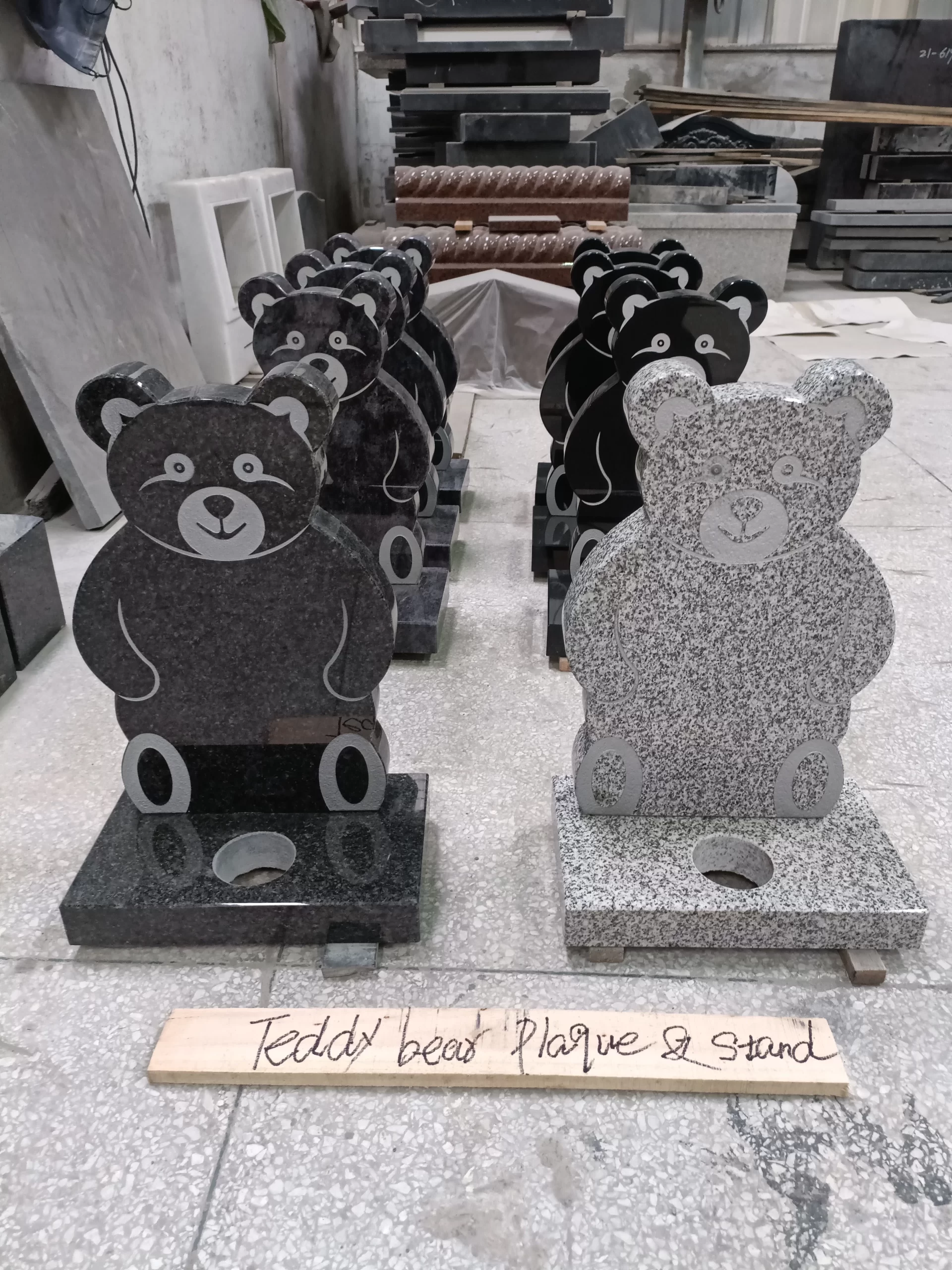 Teddy Bear Granite Headstone 1