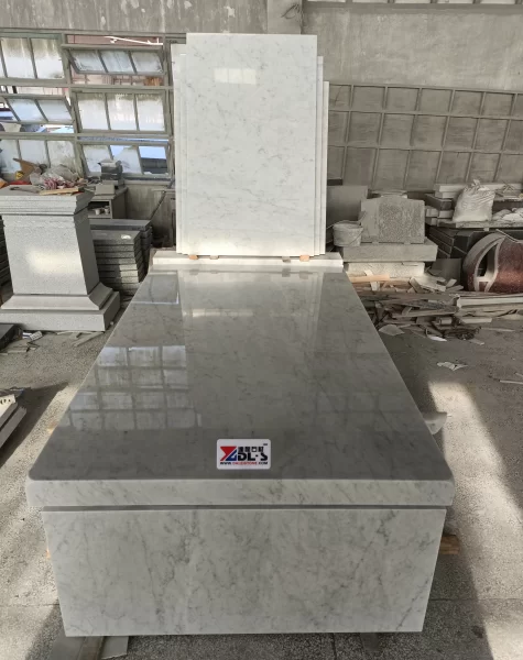 Carrara White Marble Tombstone 1