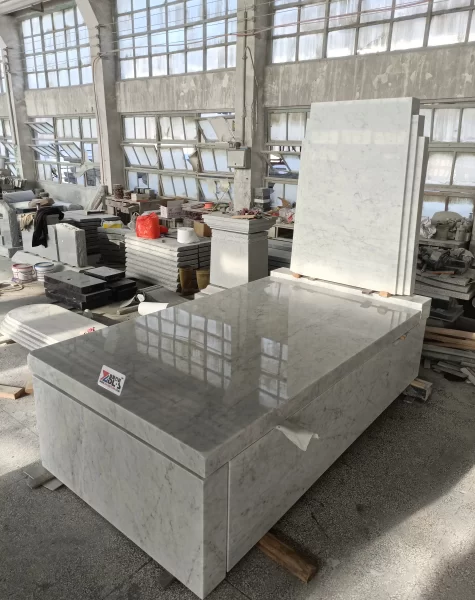 Carrara White Marble Tombstone 2