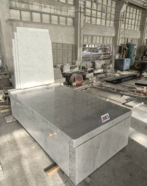 Carrara White Marble Tombstone 3