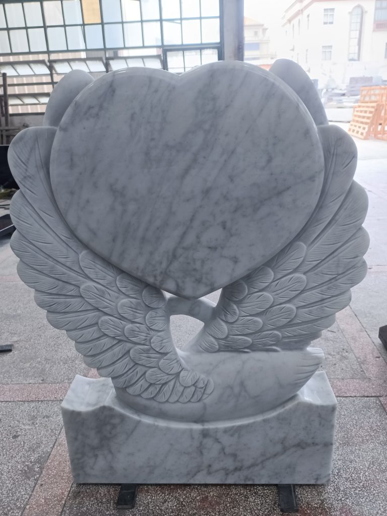 Carved Swan with Heart Tombstone 6